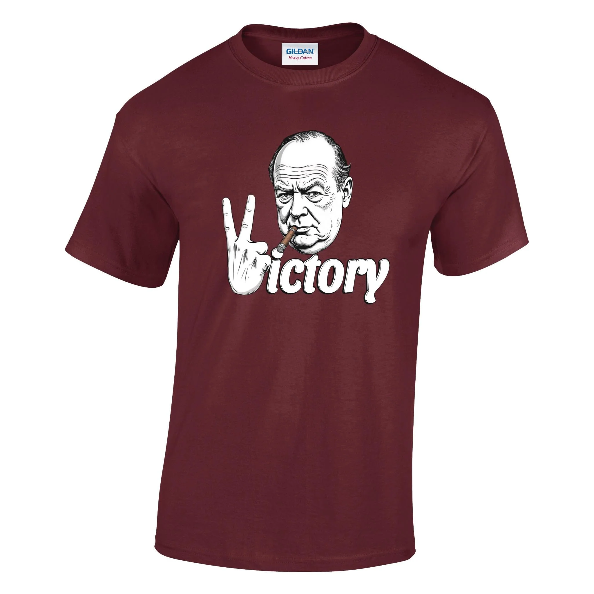 V For Victory Churchill V Sign Printed T-Shirt - Image 6