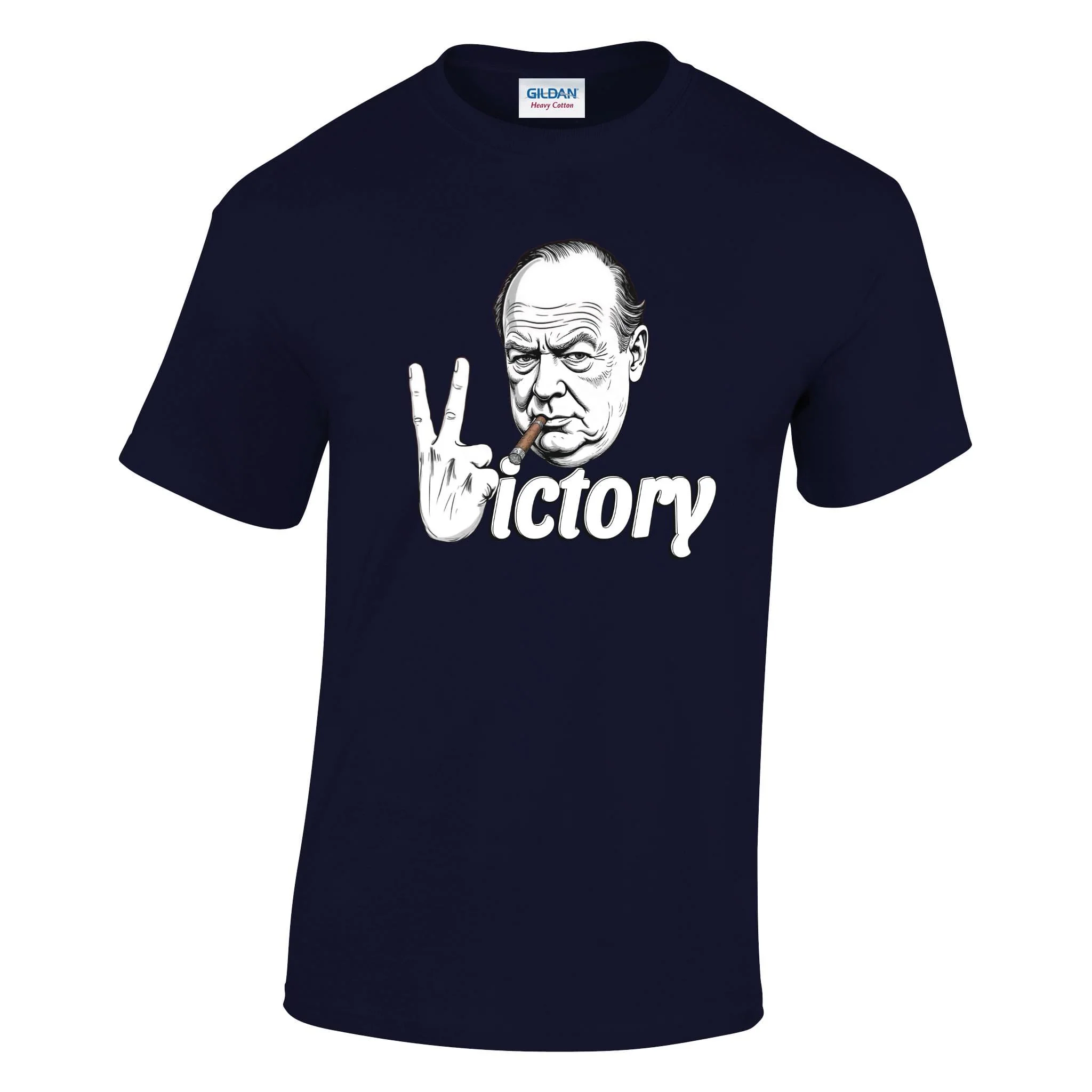 V For Victory Churchill V Sign Printed T-Shirt - Image 7