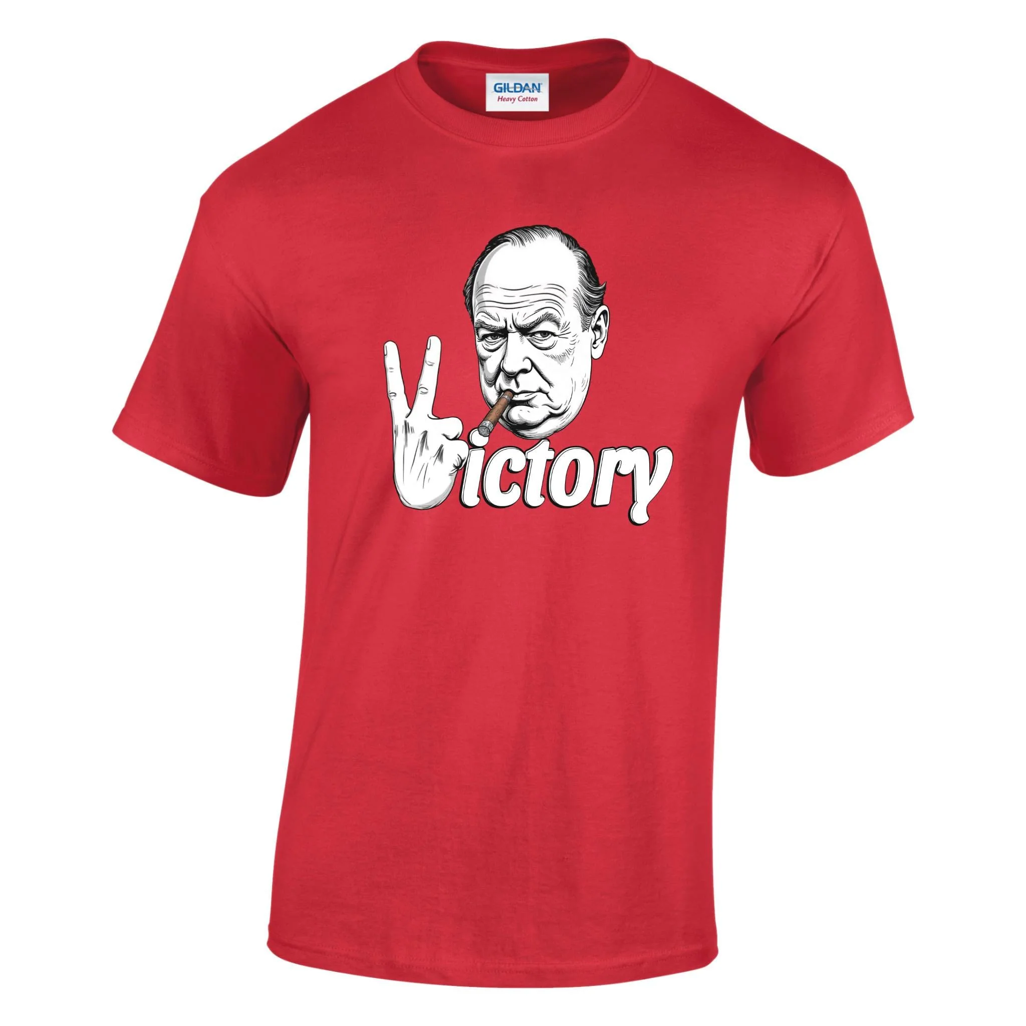 V For Victory Churchill V Sign Printed T-Shirt - Image 8