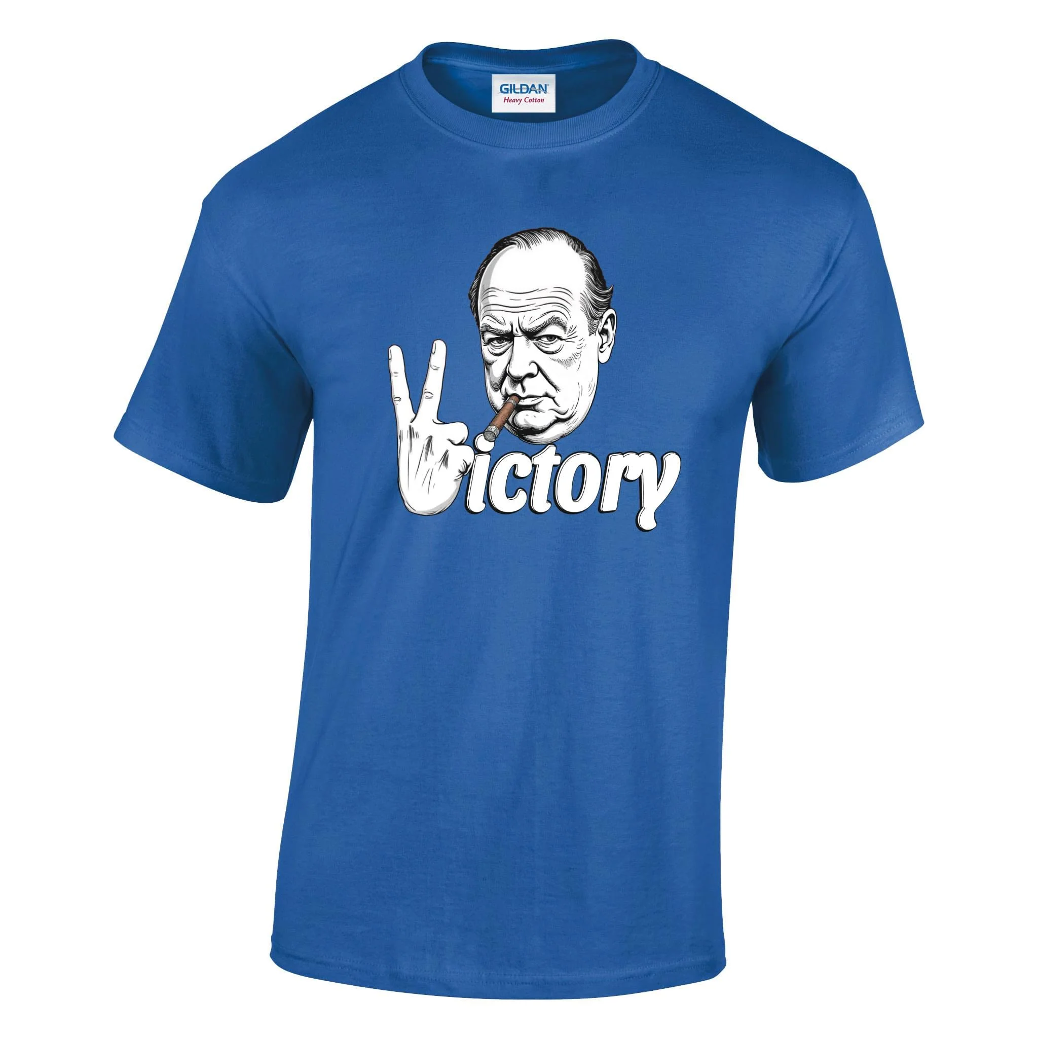 V For Victory Churchill V Sign Printed T-Shirt - Image 9
